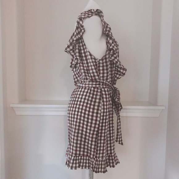 Topshop Dress Gingham Ruffle Mini Size 8 New w/Tag - Picture 9 of 14